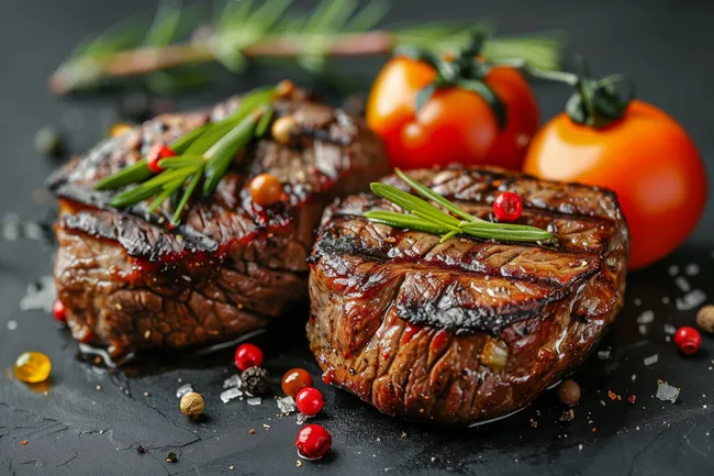 Köstliches Steak mit Gemüse