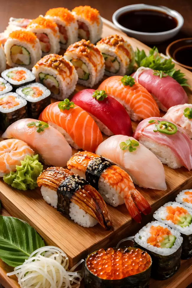 Köstliches traditionelles japanisches Sushi-Gericht