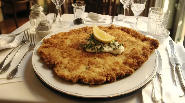 Köstliches Wiener Schnitzel auf Gourmet-Teller