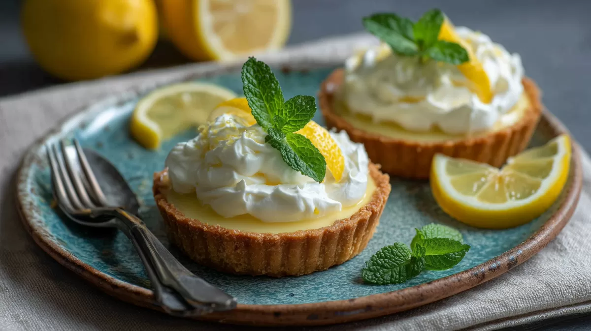 Köstliches Zitronen-Dessert mit Sahne und Minze