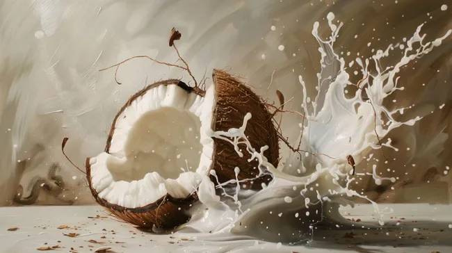 Kokos-Milch-Explosion in Zeitlupe