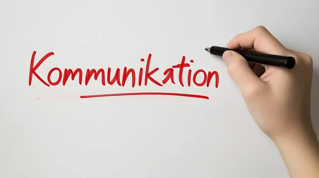 Kommunikation: Gestaltung von Schriftzügen in Rot