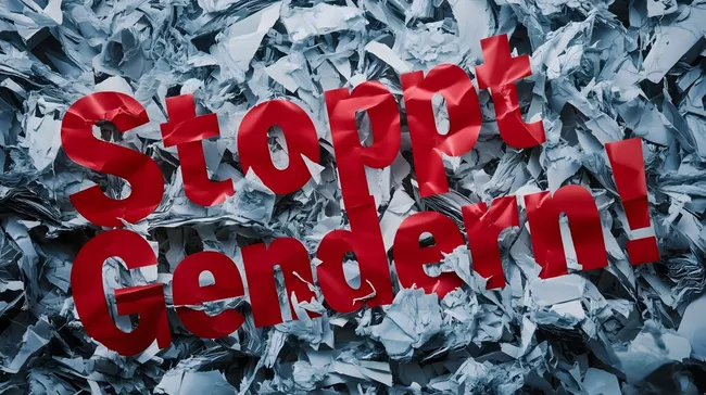 Kontroverse Schlagzeile in zerfetzter Papierwand