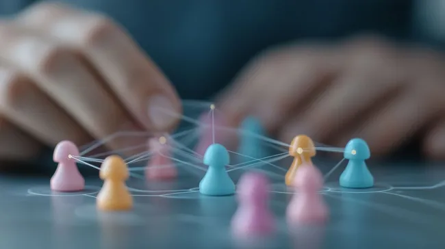 Konzeptuelle Darstellung von Teamarbeit und Vernetzung