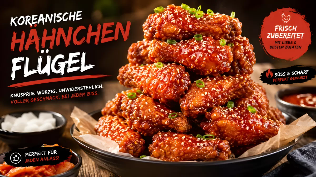 Koreanische Hähnchenflügel mit Gochujang-Glasur