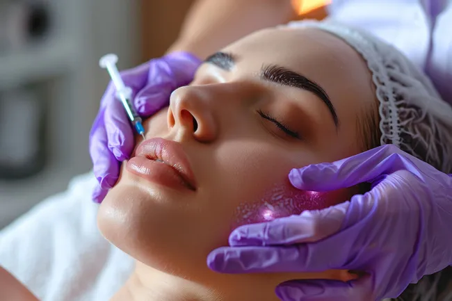 Kosmetikbehandlung mit Hyaluron-Injektion