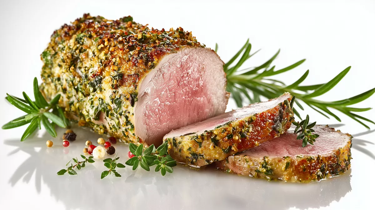 Kräuter Schweinefilet aufgeschnitten mit Rosmarin
