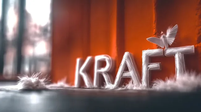 Kraftvolle Schrift auf orangefarbenem Hintergrund