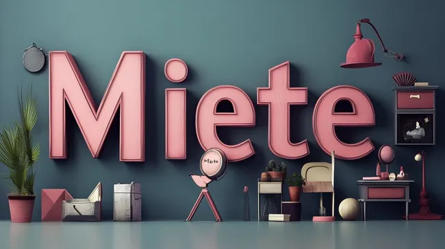 Kreativ gestaltete Mietebuchstaben auf grüner Wand