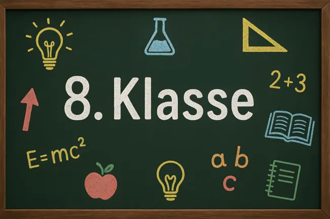 Kreativ gestaltete Schulbank mit mathematischen Symbolen