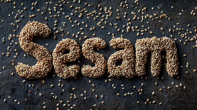 Kreativ gestaltete Sesam-Wortkörperkunst