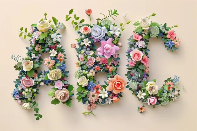 Kreative Blumenarrangements mit Buchstaben