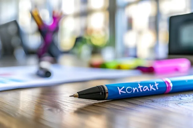 Kreative Büroausstattung mit Kontaktbleistift