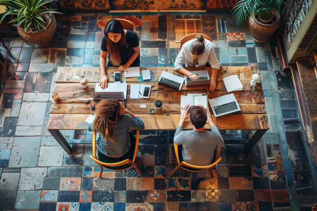 Kreative Bürogemeinschaft bei der Arbeit