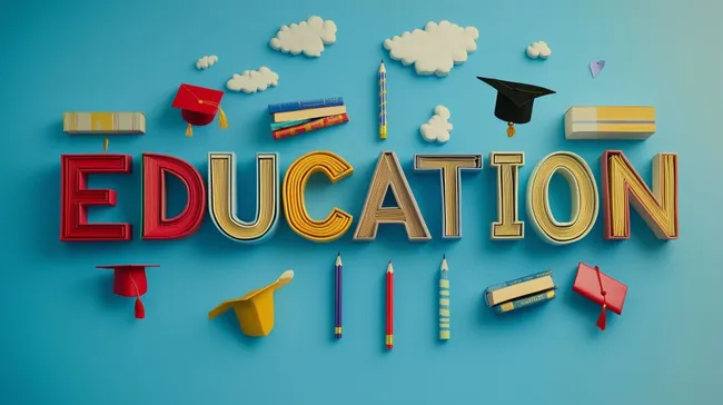 Kreative Darstellung der Bildung mit Utensilien