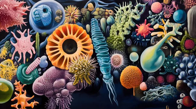 Kreative Darstellung von abstrakten Mikro-Organismen