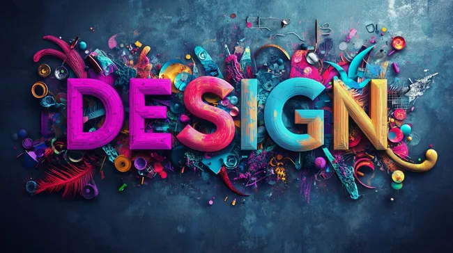 Kreative Designwerkzeuge und Muster in expressiver Bildkomposition