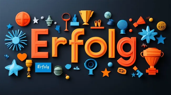 Kreative Erfolgsikonen auf dunkelblauem Hintergrund