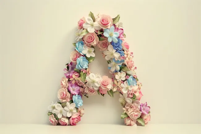 Kreative Frühlingsblumendeko mit Buchstabe A