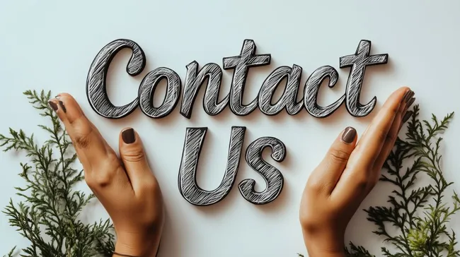 Kreative Kontaktinformationen in natürlicher Umgebung