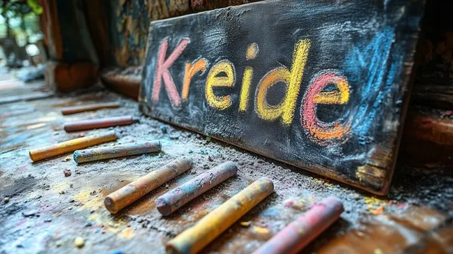 Kreative Kreideschrift auf rustikaler Tafel