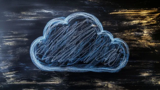 Kreative Kreidezeichnung einer Wolke mit Lichtreflexen