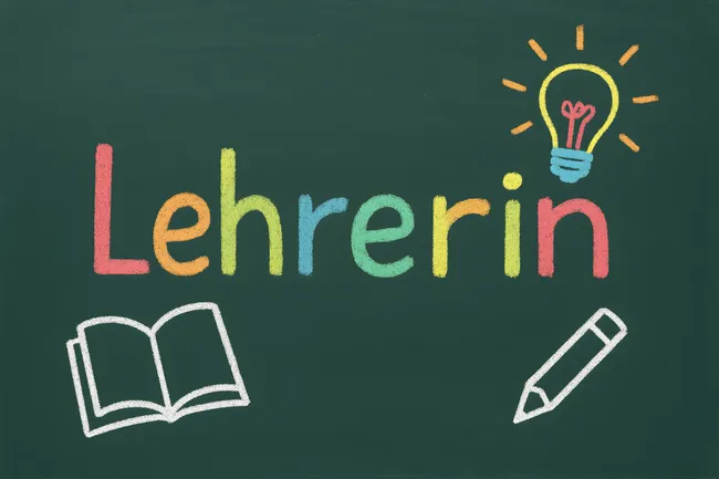 Kreative Lernmaterialien auf Tafel mit Symbolen