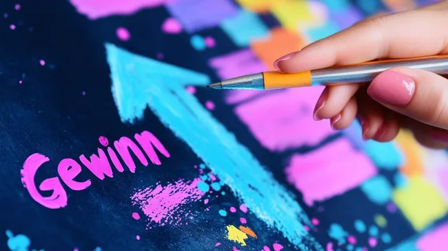 Kreative Malerei mit Buntstift auf dunklem Hintergrund