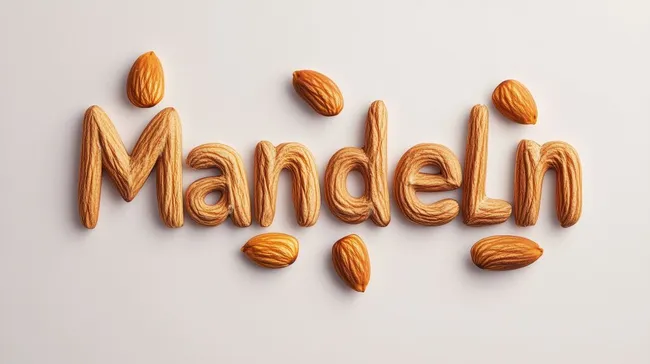 Kreative Mandel-Typographie auf hellem Hintergrund