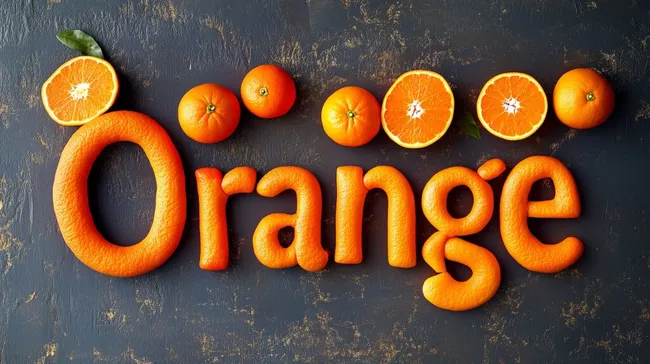 Kreative Orangen-Komposition in rustikalem Rahmen