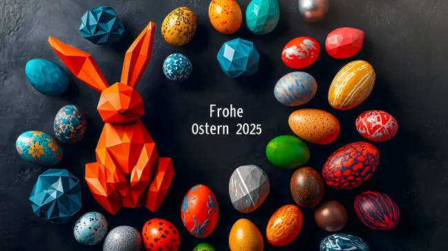 Kreative Osterdekorationen mit geometrischen Formen und Farben