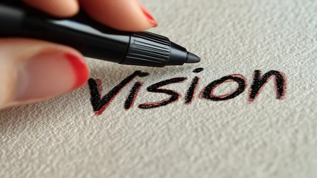 Kreative Vision skizzieren mit Stift auf strukturiertem Papier