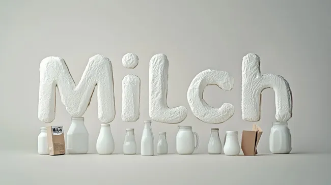 Kreativer Milchprodukte-Stilleben in Pastelltönen