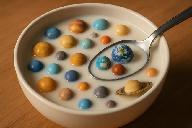 Kreativer Weltraum-Essenslöffel mit Planetendekor