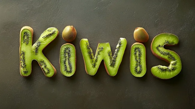 Kreatives Arrangement aus Kiwi-Scheiben