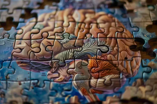 Kreatives Gehirn - Puzzle-Denkprozess