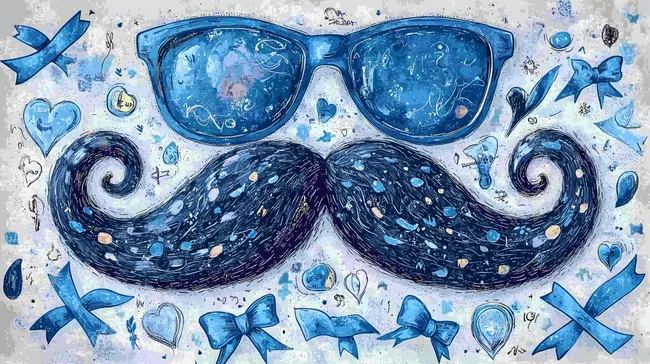 Kreatives Movember-Illustration mit Schnurrbart und Schleifen