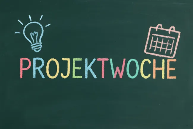 Kreativität und Planung auf Kreidetafel