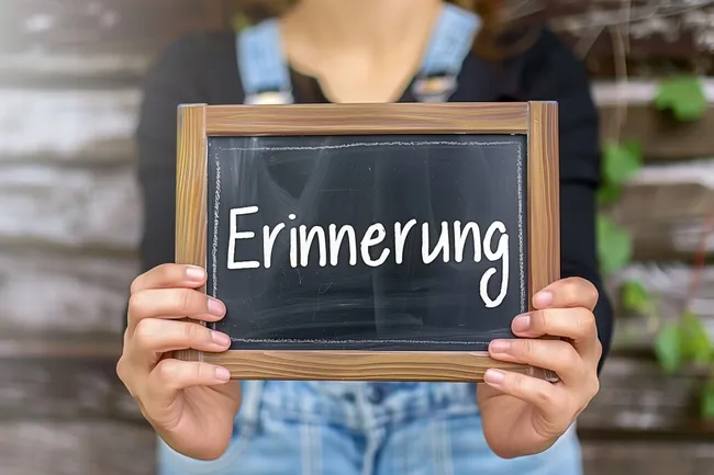 Kreide-Tafel mit Aufschrift 'Erinnerung'