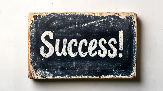 Kreidetafel mit Erfolgsmotivation - Inspirierendes Stockfoto