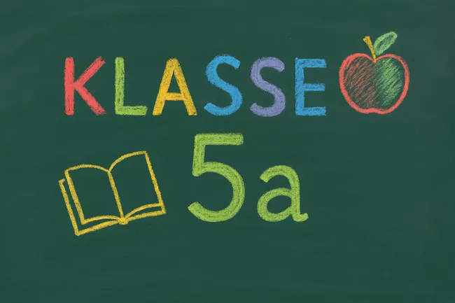 Kreidige Kreide-Tafel mit Klassenstufe 5a