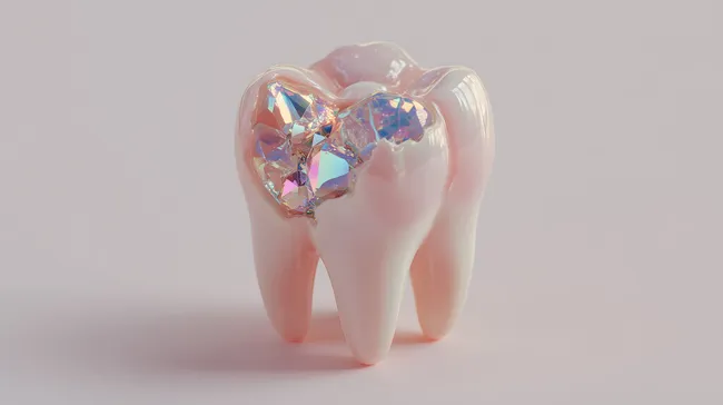Kristallzahn als Symbol für Zahngesundheit