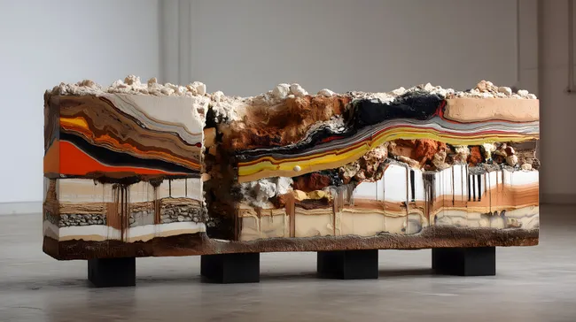 Künstlerische Darstellung von Sedimentschichten