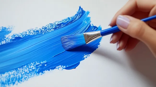 Künstlerischer Blauer Pinselstrich auf Leinwand