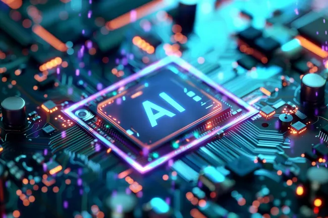 Künstliche Intelligenz-Chip auf Motherboard