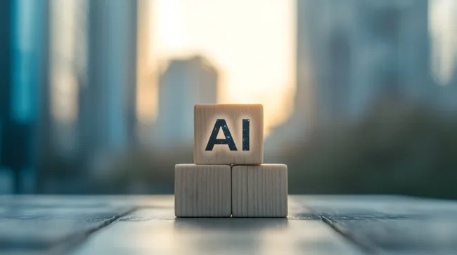 Künstliche Intelligenz - Konzept aus Holzwürfeln