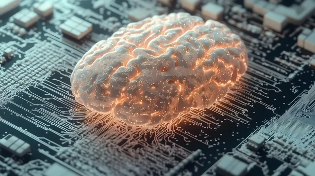 Künstliches Gehirn auf Computerkreislauf