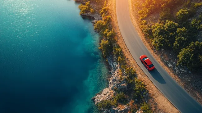 Küstenstraße durch malerische Landschaft