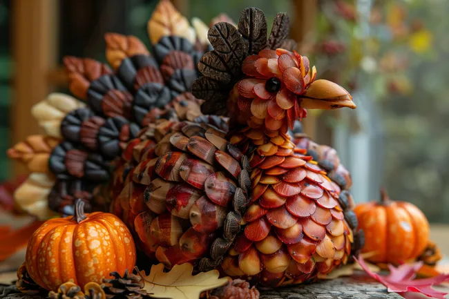 Kunstvoll dekorierte Herbstdekoration