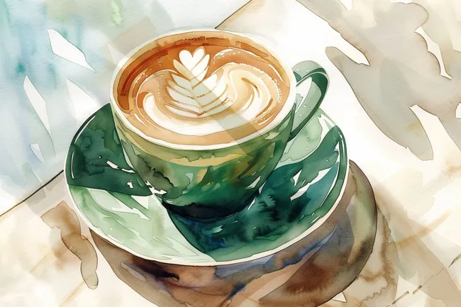 Kunstvoll gestalteter Cappuccino mit dekorativem Schaum